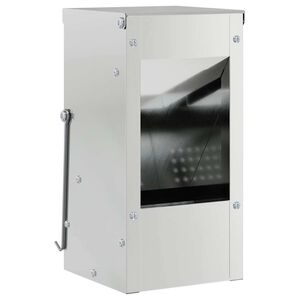 vidaXL Хранилка за зайци Сребрист 12,5 x 12,5 x 25 см