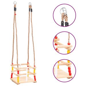 vidaXL Бебешка люлка с предпазен колан, борова дървесина масив