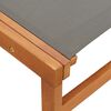 vidaXL Градински стол с подложка за крака сив евкалипт масив textilene