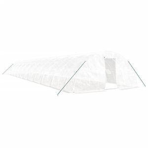 vidaXL Оранжерия със стоманена рамка бяла 110 м&sup2; 22x5x2,3 м