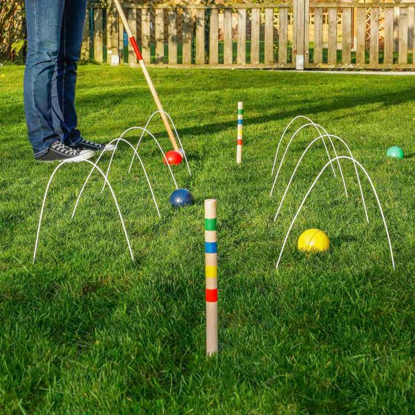 HI Комплект за игра на крокет, 125x25 см, многоцветен