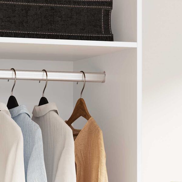 vidaXL Гардероб, бял, 50x50x200 см, инженерно дърво