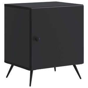 vidaXL Нощен шкаф Черно 43 x 34,5 x 50 см Инженерна дървесина