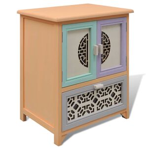 vidaXL Страничен шкаф Многоцветен 46 x 34 x 55.5 см Дърво от пауловния