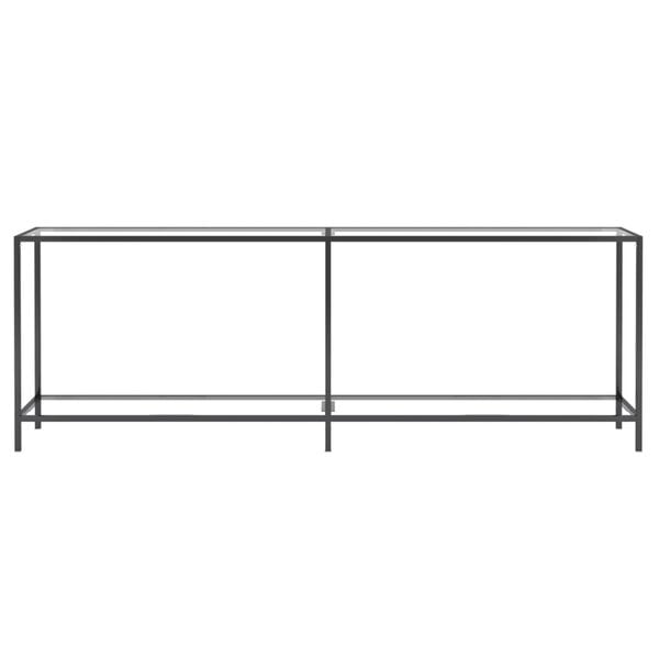 vidaXL Конзолна маса, прозрачна, 220x35x75,5 cм, закалено стъкло