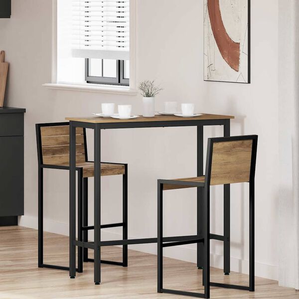 vidaXL Маса Дъб 100 x 40 x 100,5 см Инженерна дървесина и стомана