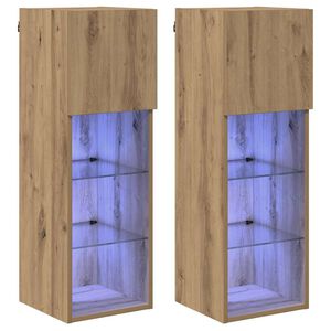 vidaXL Стенни ТВ шкафове 2 pcs Дъб 30,5 x 30 x 90 см Инженерно дърво