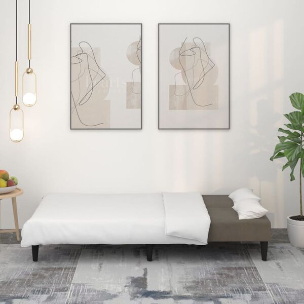 vidaXL 2-местно разтегателно канапе, тъмносиво, микрофибърен текстил