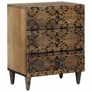 vidaXL Леглов шкаф Кафяво 50 x 33 x 60 см Солидно мангово дърво