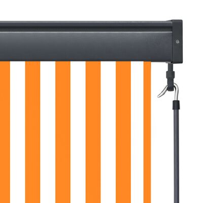 vidaXL Външна ролетна щора, 60x250 см, бяло и оранжево
