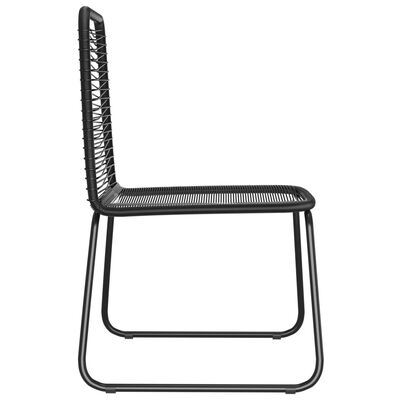 vidaXL Външни столове, 4 бр, полиратан, черни