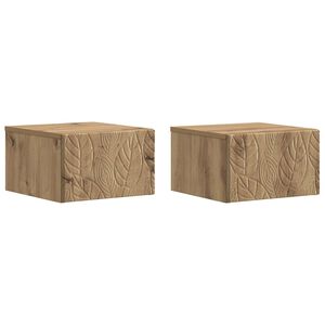 vidaXL Стенен страничен масичка 2 бр. Дъб артизан 34,5 x 33 x 20 см