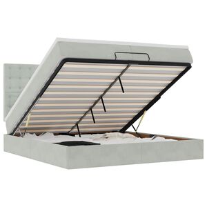 vidaXL Османска легло с матраци, светлосиво, 200x200 см, кадифе