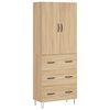 vidaXL Висок шкаф, дъб сонома, 69,5x34x180 см, инженерно дърво