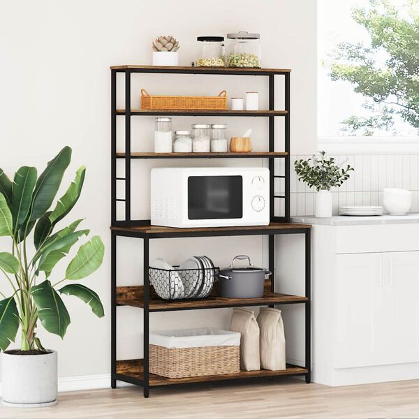 vidaXL Кухненски рафт Димян дъб 100 x 40 x 168 см Инженерно дърво