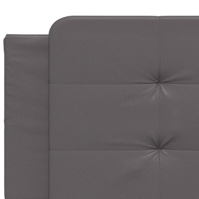 vidaXL Рамка за легло с табла, сива, 200x200 см, изкуствена кожа