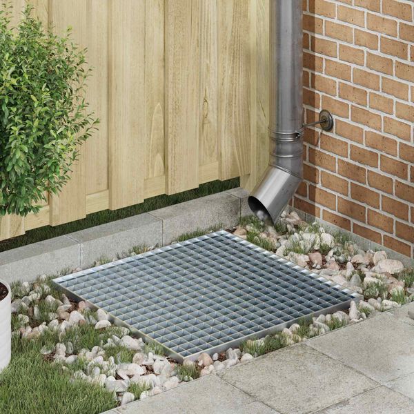 vidaXL Решетка Сребрист 60 x 60 x 2 cm Горещо поцинкована стомана