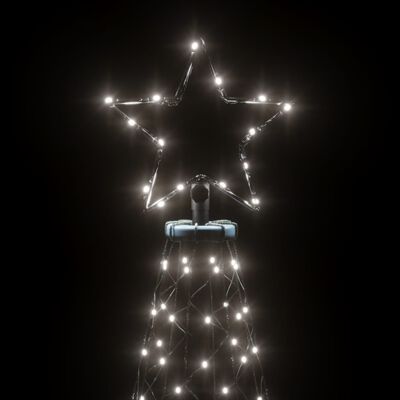vidaXL Коледно дърво с метален стълб, 500 LED, студено бяло, 3 м
