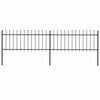 vidaXL Градинска ограда с връх тип копие, стомана, 359x80 см, черна