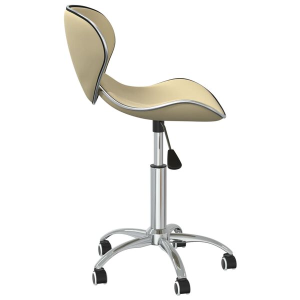 vidaXL Въртящи се трапезни столове, 6 бр, кремави, изкуствена кожа