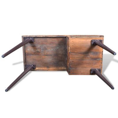 vidaXL Регенерирано дървено бюро с железни крака