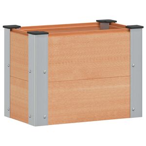 vidaXL Градинска повдигната леха Кафяво 50 x 30 x 36 см WPC и алуминий