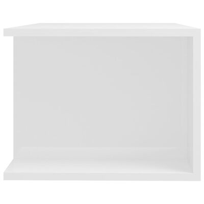 vidaXL ТВ шкаф с LED осветление, бял гланц, 90x39x30 см