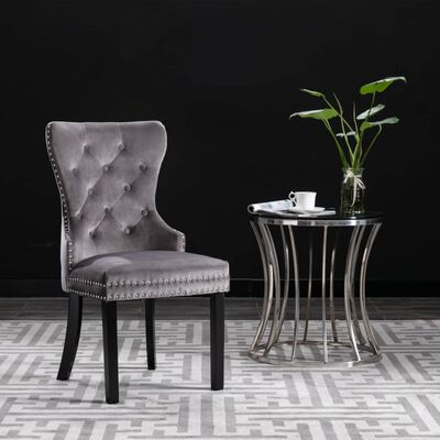vidaXL Трапезни столове, 4 бр, сиви, кадифе