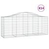 vidaXL Габионни кошници арка 14 бр 200x50x80/100 см поцинковано желязо