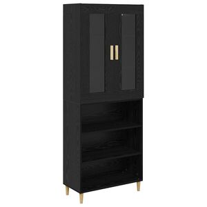 vidaXL Висок шкаф Черния дъб 69,5 x 34 x 180 см