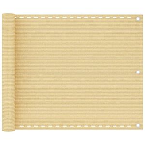 vidaXL Балконски параван, бежов, 75x300 см, HDPE