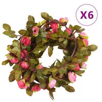 vidaXL Гирлянди от изкуствени цветя 6 бр роза 215 см