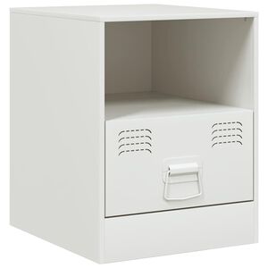 vidaXL Нощно шкафче, бяло, 34,5x39х44 см, стомана