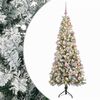 vidaXL Изкуствена коледна елха с топки 180 см 300 LED светодиода