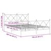 vidaXL Метална рамка за легло с горна и долна табла, бяла, 150x200 см