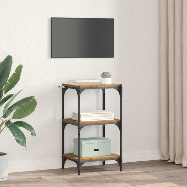 vidaXL Шкаф за книги Старо дърво 40 x 33 x 70,5 см