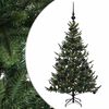 vidaXL Изкуствена коледна елха с топки 120 см 150 LED светодиода