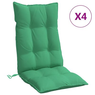 vidaXL Възглавници за стол с висока облегалка 4 бр зелени Оксфорд плат