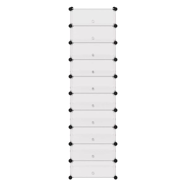 vidaXL Сглобяем органайзер за обувки, 10 отделения, бял