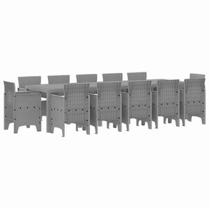 vidaXL Комплект за хранене в градината с възглавница 13 pcs Светлосиво