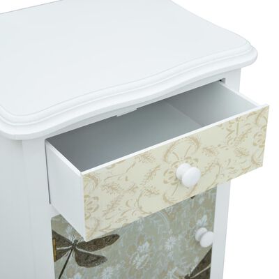 vidaXL Нощно шкафче, бяло и сиво, 40x30x62 см, МДФ
