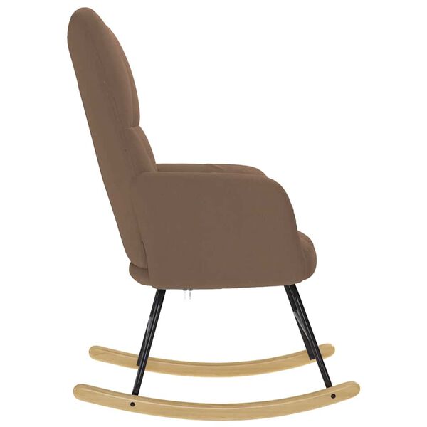 vidaXL Люлеещ се стол, кафяв, текстил