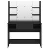 vidaXL Тоалетка с LED лампи, 100x40x135 см, МДФ, черна