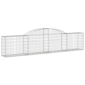 vidaXL Дъговидна габионна кошница 300x30x60/80 см поцинковано желязо