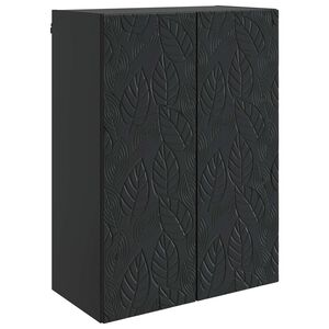 vidaXL Стенно шкафче 66 x 34,5 x 90 см Инженерна дървесина Черно