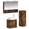 vidaXL Комплект мебели за баня 4 pcs Опушен дъб