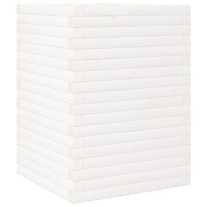 vidaXL Градински сандък, бял, 50x50x68,5 см, масивна борова дървесина