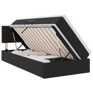 vidaXL LED легло за съхранение с матрак Черно 90 x 190 cm Кадифе