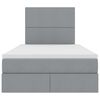 vidaXL Легло с място за съхранение и LED с LED Светлосиво 120 x 190 cm
