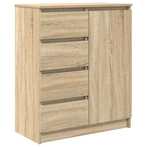 vidaXL Бюфет с чекмеджета, дъб сонома, 71x35x84 см, инженерно дърво